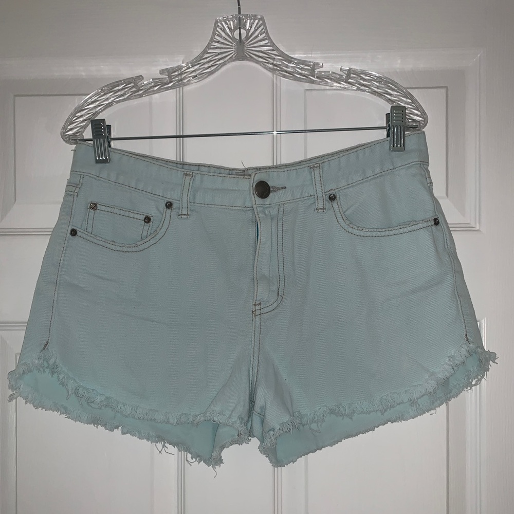 Free People High-Waisted Light Blue Denim Shorts